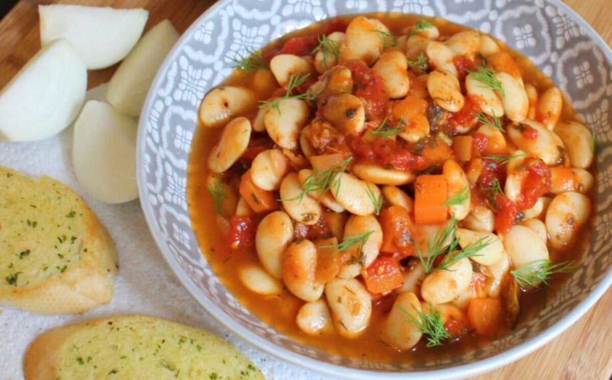A vegan butter bean stew
